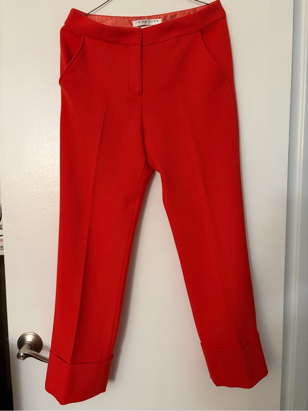 Trina Turk Red/orange  Tailored Cuffed Pants